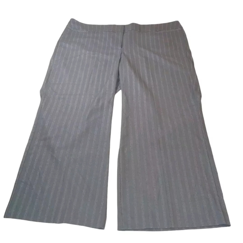 Lane Bryant Wide Leg Allie Pant Trousers Woman Plus 28W 5X Black Pinstriped New - Picture 6 of 12